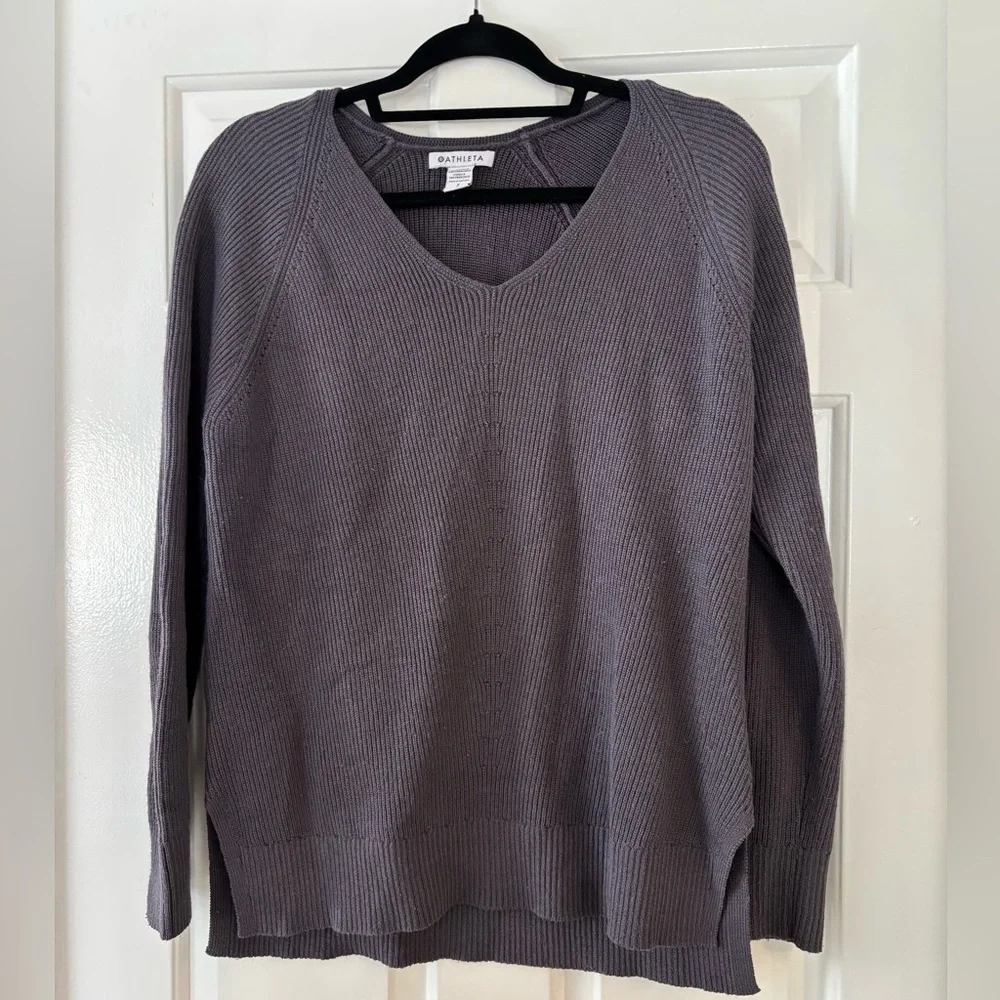 Athleta Ribbed V-Neck Sweater - Size Small - NWOT